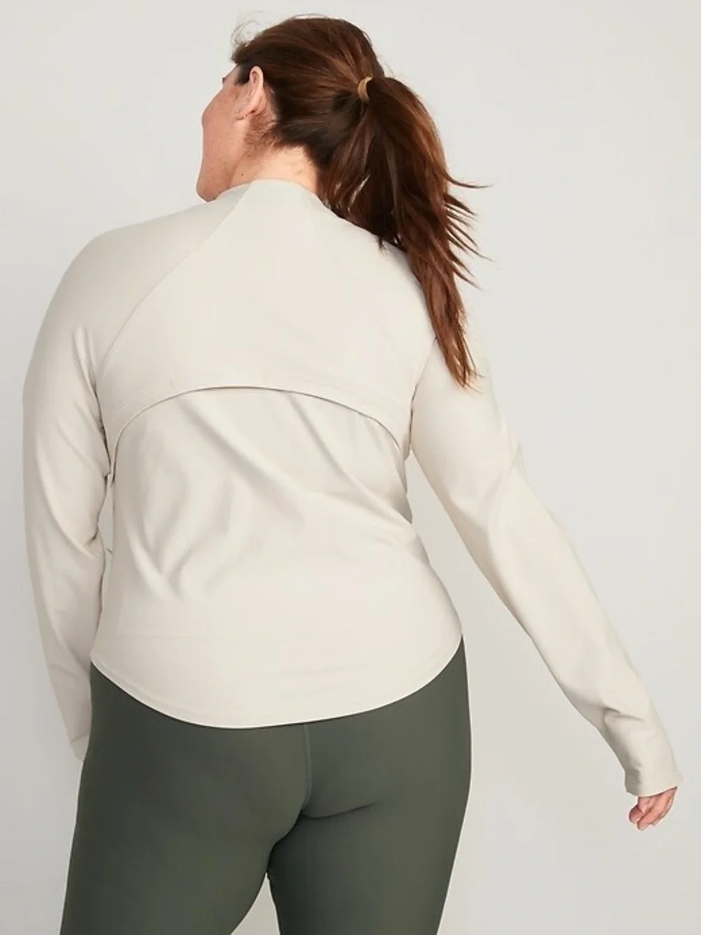 Old Navy Cropped Beige Lightweight Zip-Up Jacket - Picture 3 of 6